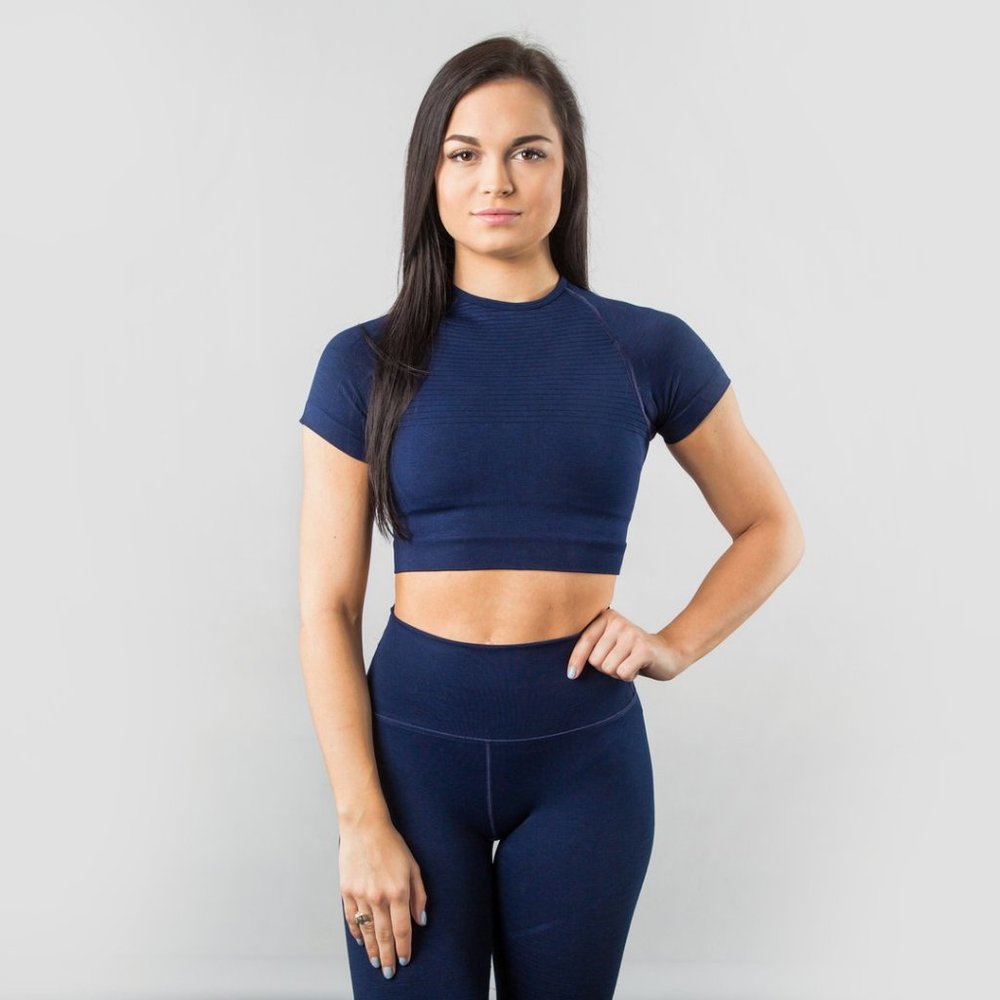 Revival Short Sleeve Crop - Navy - XS
